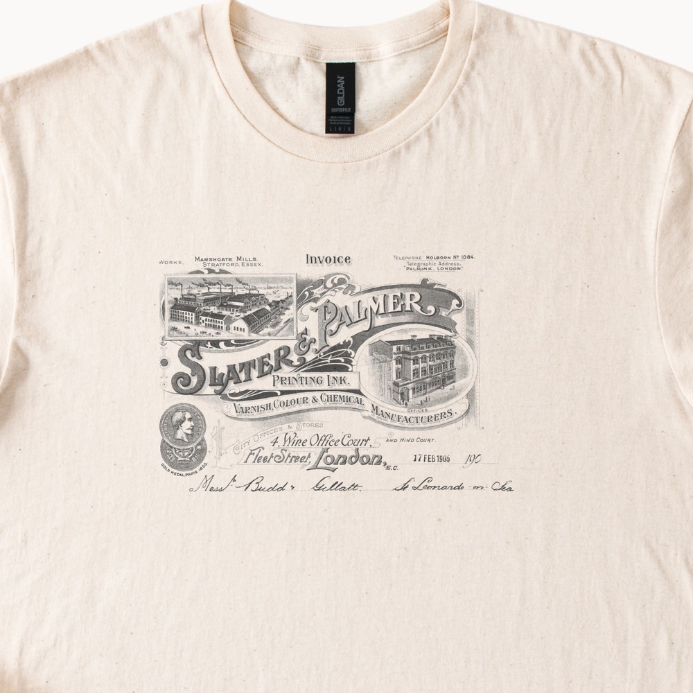 Victorian Printing Factory Graphic Tee Industrial Heritage Design
